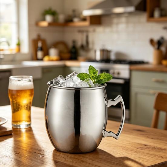 Moscow Mule Cup Stainless Steel Hammered Copper Plated Mug Rust-Proof Cocktail Cup for Whiskey Beer Iced Coffee Dishwasher Safe Gifts