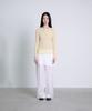 Deoaeteus Alpaca Wool Sheer Boatneck Pullover_Yellow