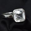 Sterling Silver 925 Natural Sapphire Ring White Ring Size 9.5 Square Gems 21.6Ct ar-3134-sa