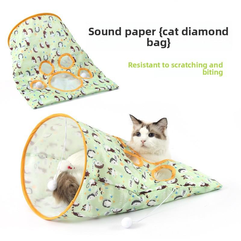 Folding Paper Cat Tunnel Toy Cat Burrows Through Pocket Rolling Dragon Passage Toy Interactive Play