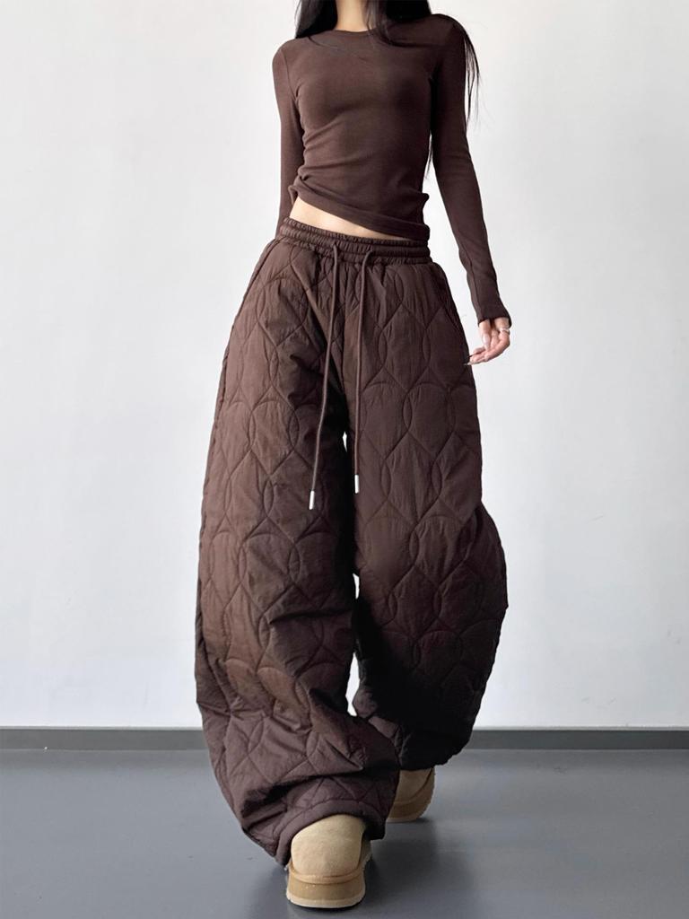 2025 Winter Korean Style Women's Warm Loose Casual Cotton Pants - Versatile, Stitch Detailed, Cold Resistant, Super Stylish.