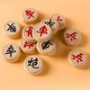 1 Set Wooden Chinese Chess with Plastic Paper Chessboard Travel Traditional Chinese Xiangqi Chess Pieces Strategy Board Game Teens Adults Gift