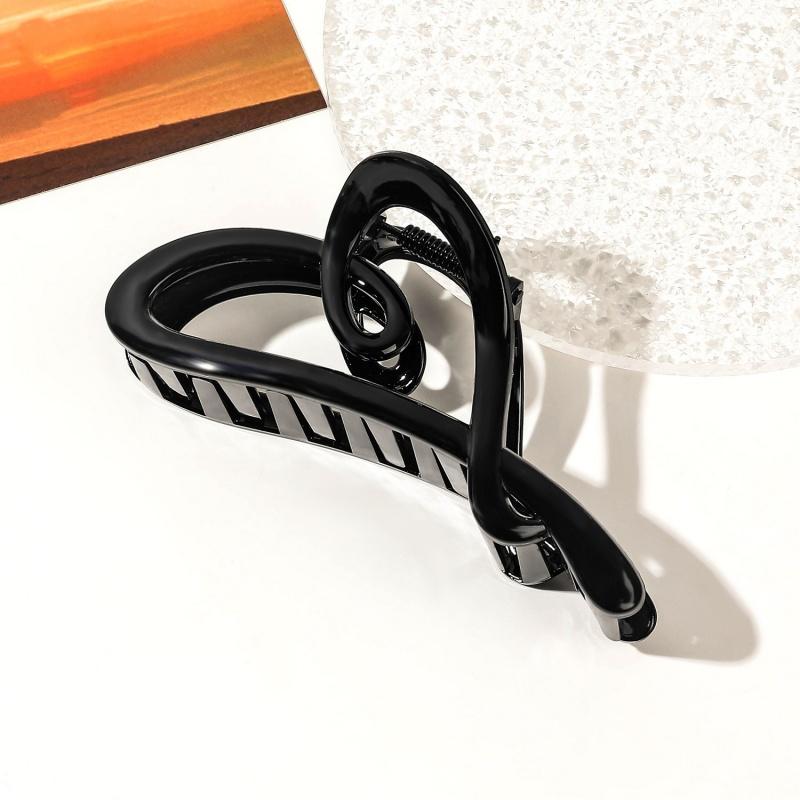 

Elegant Large Cross Heart PC Hair Claw Clips Women Hair Accessories Vintage Amber Black Geometric Catch Crab Clamp Headwear New