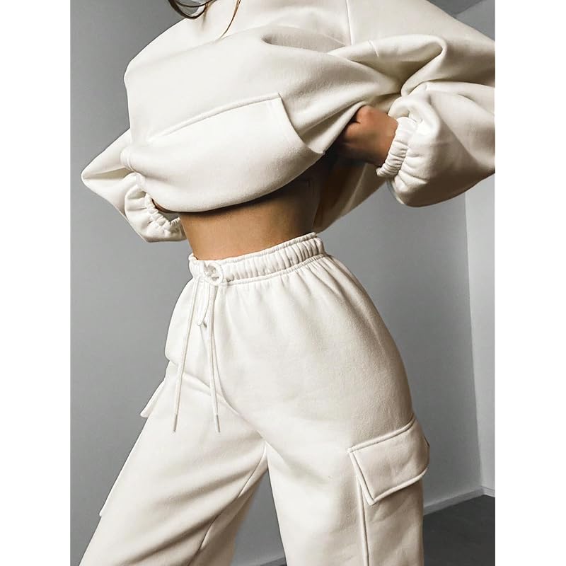 KOTTY Women s Co-Ords Solid Sweatshirt With Sweatpant M белый