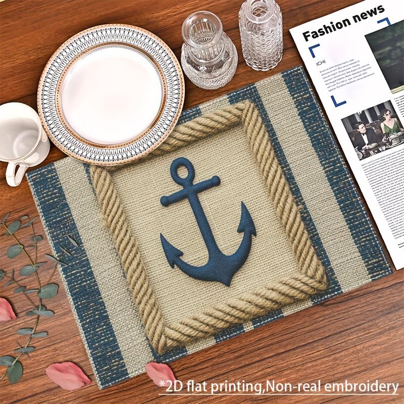 4er-Set Tischsets im maritimen Stil, konzipiert für das Essen, Maße 12 x 18 Zoll, geeignet für Küchen- und Restaurantdekoration, Heimdekoration, Familie