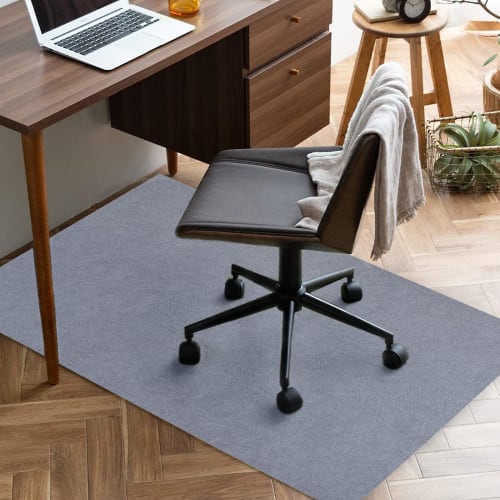 Carpet-compatible Chair Mat, 140 X 90 Cm, 4 Mm Thick, Floor Protection Mat, Non-slip, Sound-absorbing, Prevents Scratches, and Is Washable, Gray