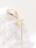 Minimalpiercing 14K Star Long Drop Layered Ring Earrings