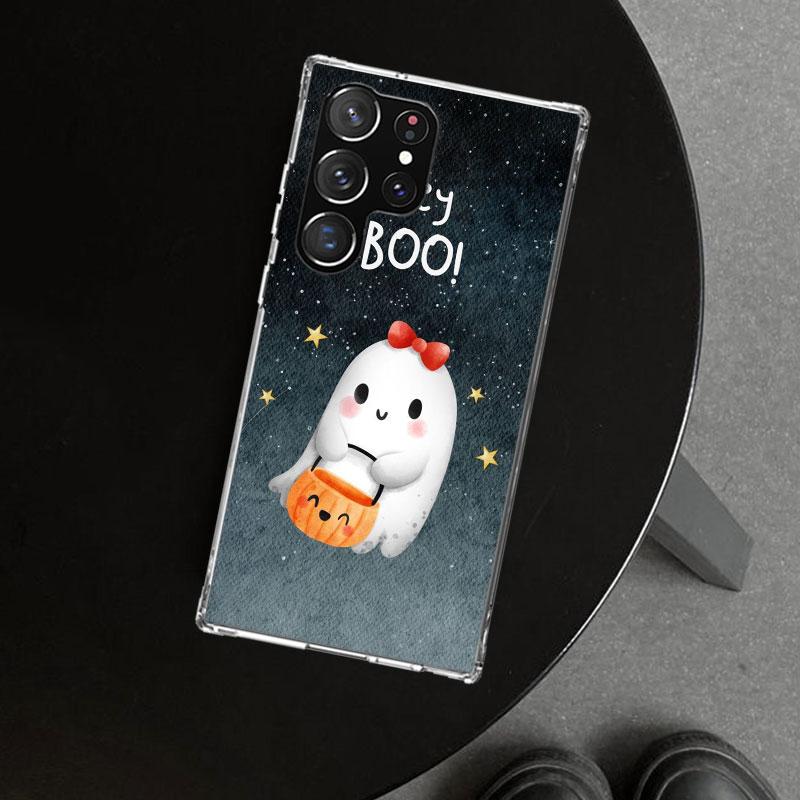 Cute Halloween Ghost Phone Case Cover for Samsung Galaxy S26 S25 Edge S24 S23 Ultra S22 Plus S21 FE S20 + Art Customized Fundas