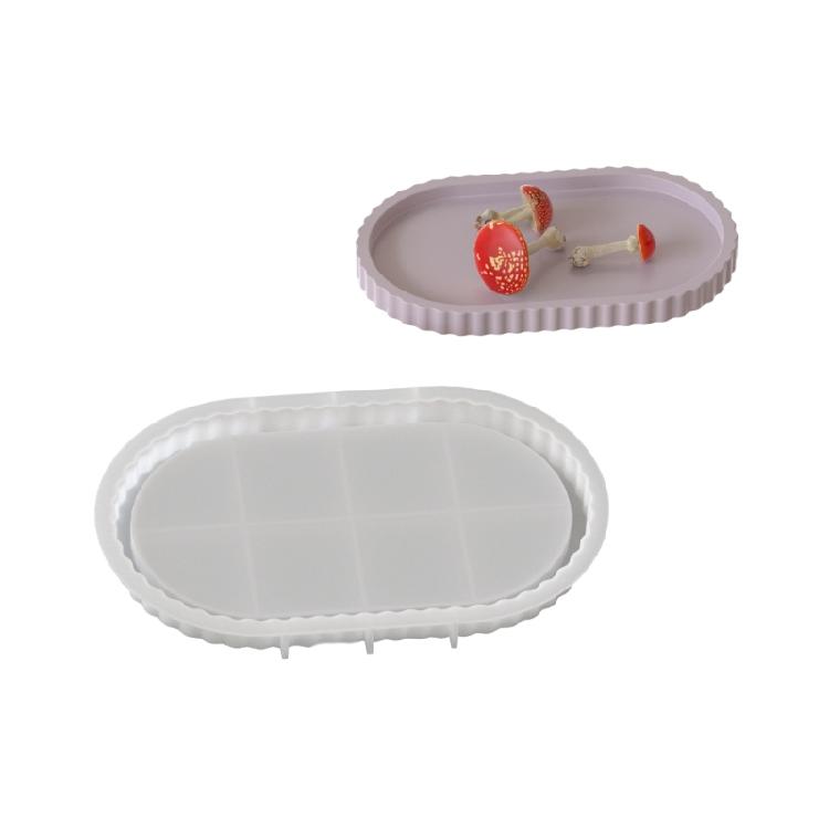 Oval Coasters and Jewelry Trays Mold Creative Striped Oval Resin Mold For Handmade Jewelry And Trinkets Storage Box