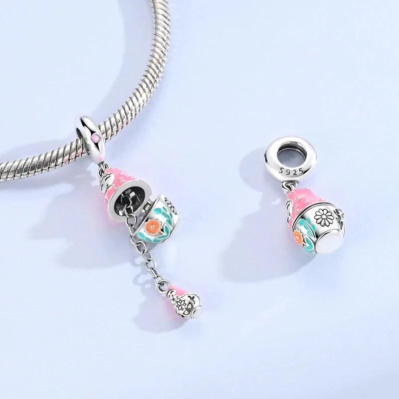 Matryoshka Doll Copper Can Be Opened And Closed Charms Pendant Fit Bracelet Jewelry Women Making Diy Gift Accessory