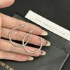 925 Sterling Silber Übertriebene Geometrische Creolen - Nischenhafter Kalter Stil C-förmige Kreise für Damen