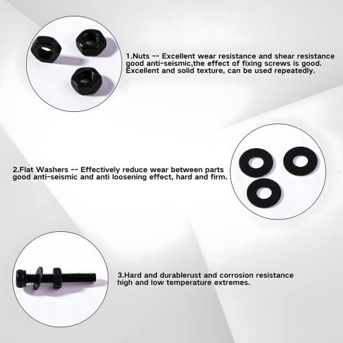 Zmbroll M3 480-Piece Black Alloy Steel 12.9-Row Hex Socket Head Bolt Nut Washer Set with Wrench
