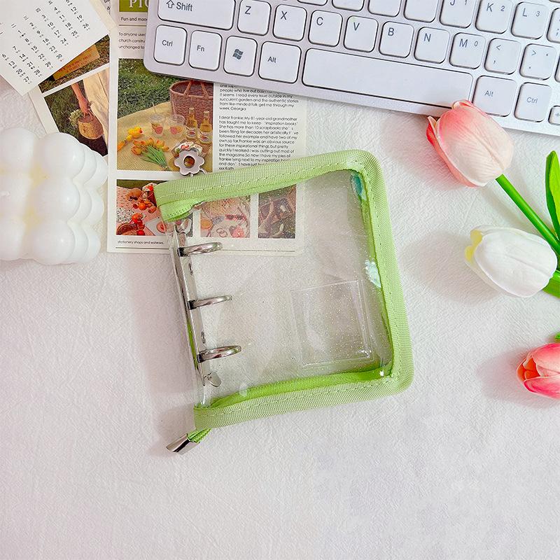 Mini Colorful Zipper 3-Hole Binder Cover with PVC Planner for Girls