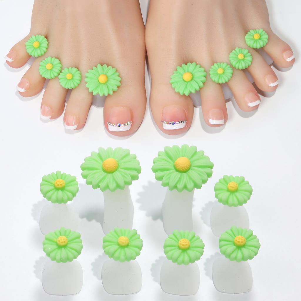 Japanese Nail Art Silicone Finger Splitter, Toe Splitter, Daisy Water Drop Rhinestone, Nail Art Tool Toe Divider