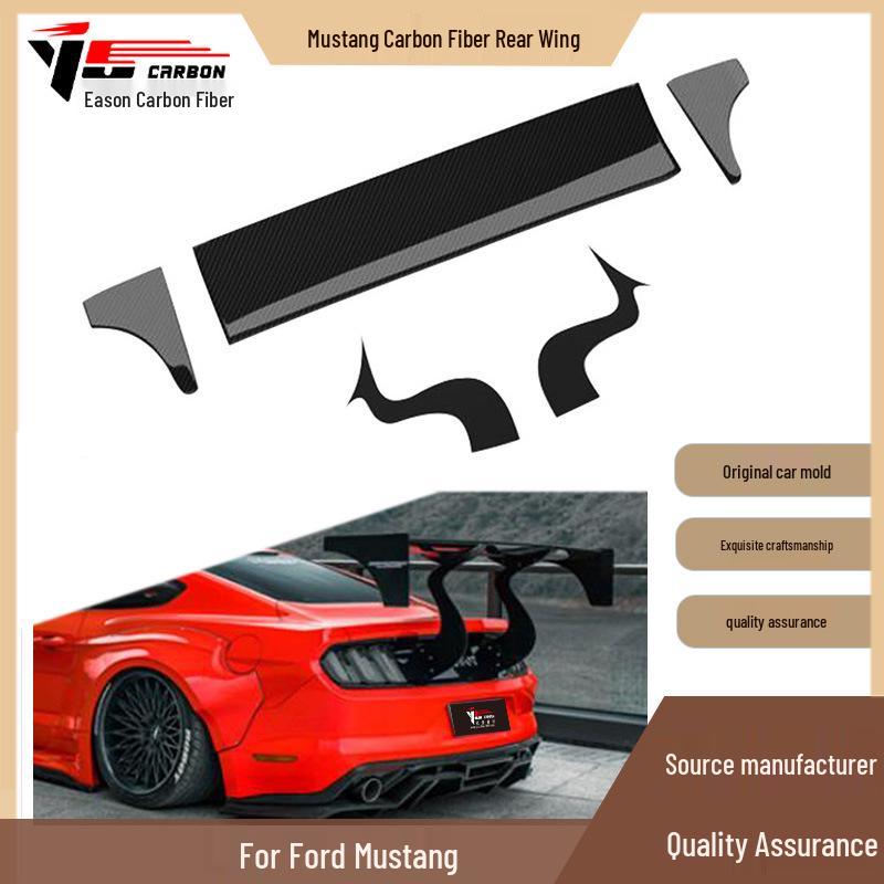 

Carbon Fiber Rear Spoiler & Diffuser for 2015-2020 Mustang Yes чорний