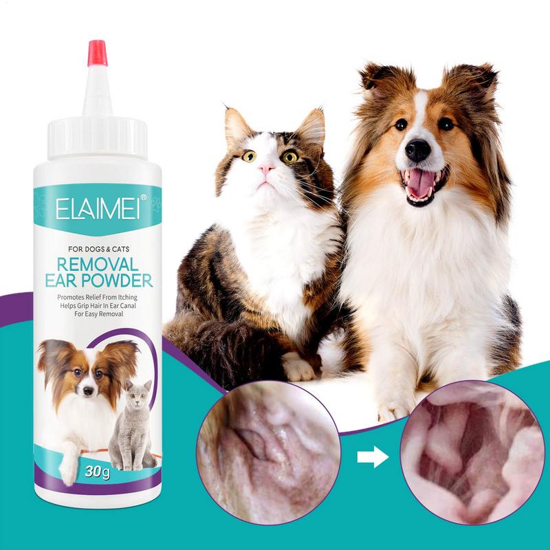 Dog Ear Powder Pet Ear Powder Painless Hair Removal Ear Cleaner Pet Health Care Pet Accessories For Dogs Easy to Remove Ear Hair China Mainland