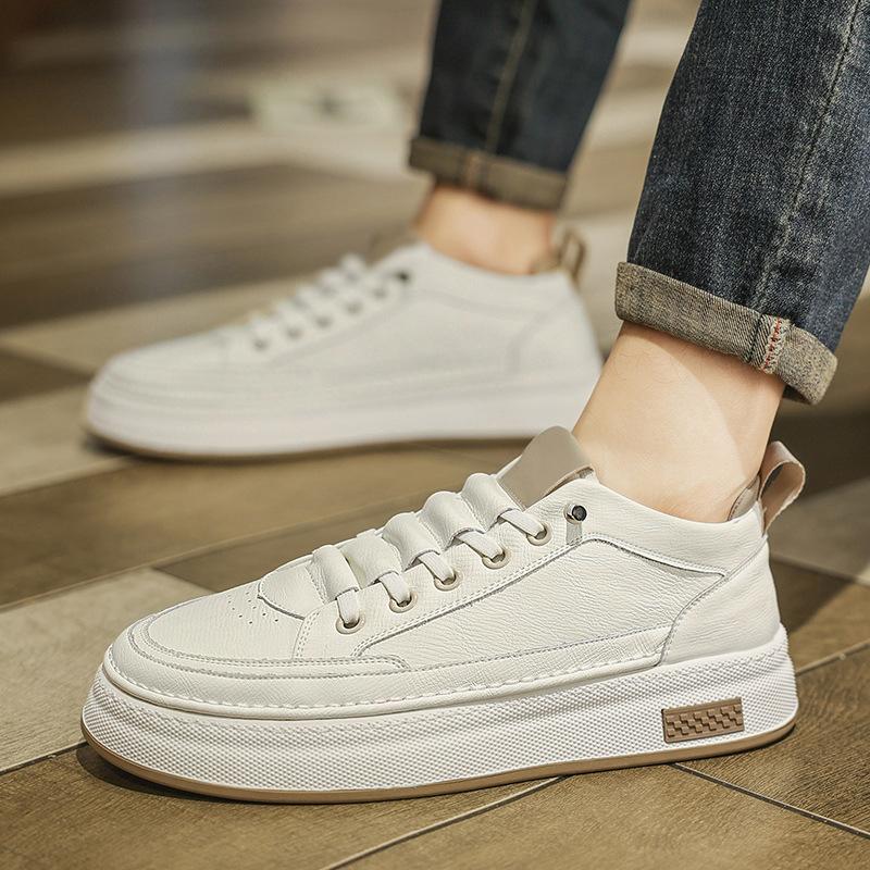 

Mid-top men s shoes summer tide brand high-end sense versatile casual mid-top board shoes youth sports heightening small white tide shoes 44 білий