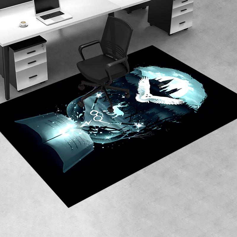 

Harry Potter Hogwarts Wizardry Book Owl Deer Glasses Print T-Shirt Office Mat Home Decor Office Desk Chair Rugs Chair Carpet for office Chai 60cm by 90cm