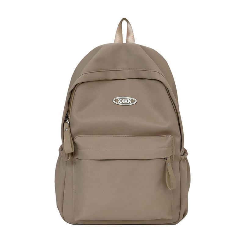 Solid Color Student School Bag Women's Large Capacity Backpack Campus Backpack
