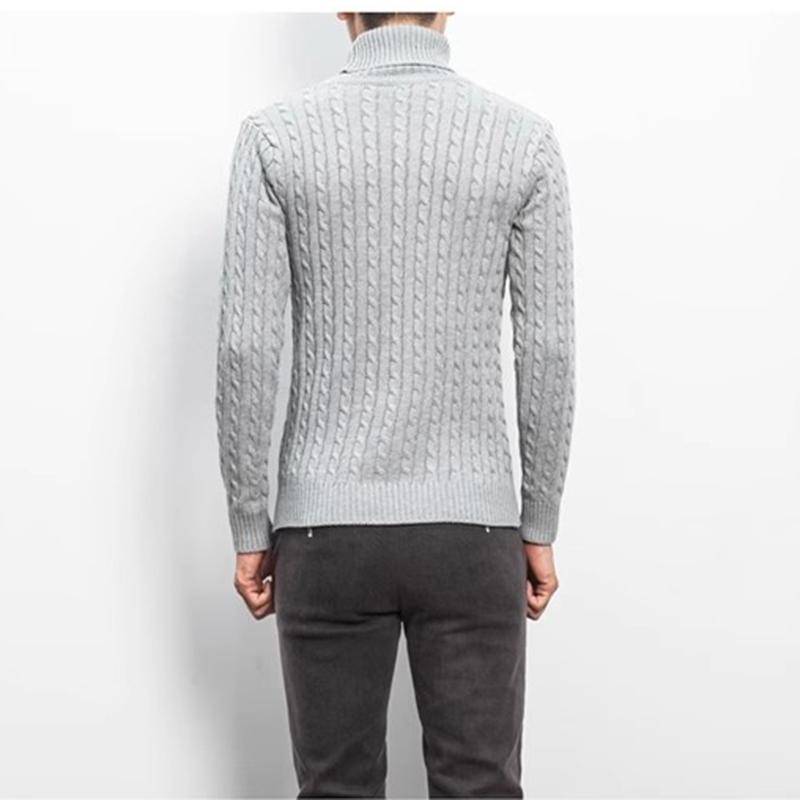 Spring and Autumn Men's Knitwear Korean Version Slim Fitting High Neck Pullover Warm Fried Dough Twists Sweater Casual Bottoming Sweater Top