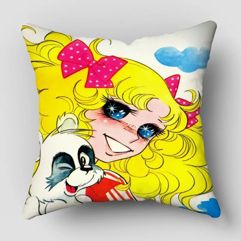 Candy New Anime Pillow Cover Bedroom Home Office Decorative Pillowcase Square Zipper Pillow Cases Satin Fabric No Fade 10.16WJY