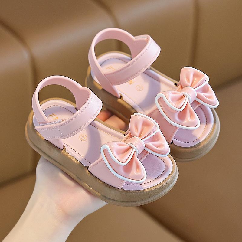 Kinder Prinzessin Sandalen Neu Sommer Rutschfeste Weiche Sohle Mädchen Große Kinder Schleife Mädchenschuhe Baby Strandsandalen