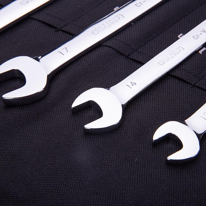 Deli 8-Piece Mirror Polished Double Open-End Wrench Set