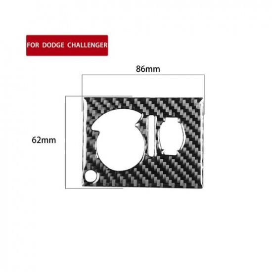 Carbon Fiber Headlight Control Cover Trim For Dodge Challenger 2008-2014