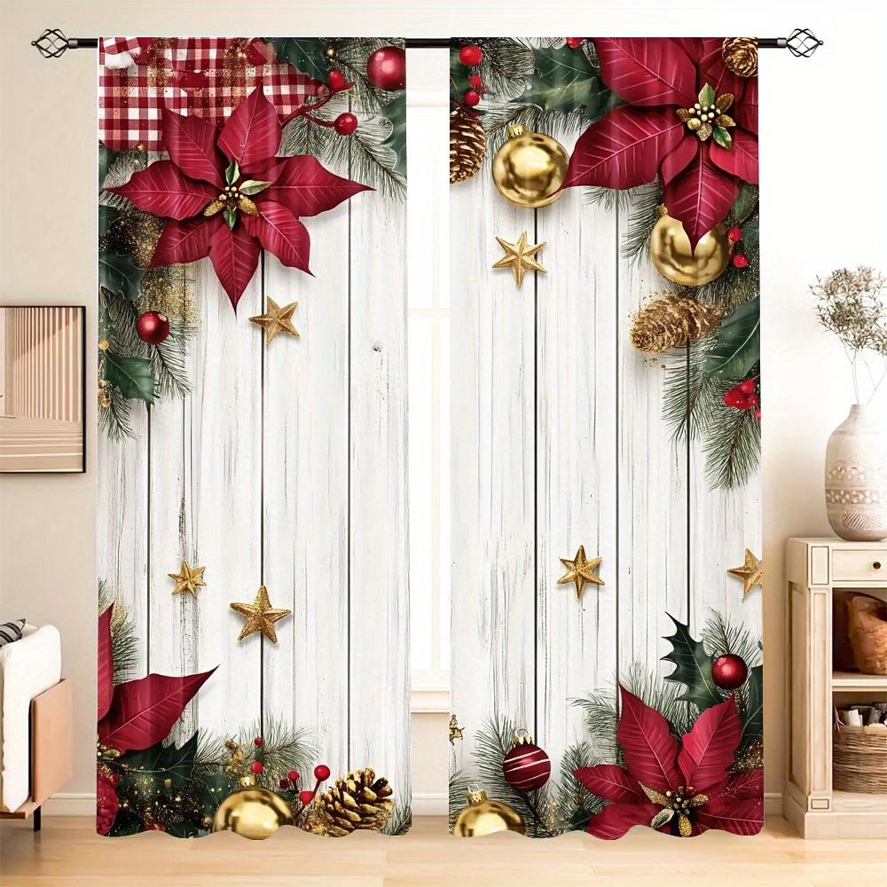 

Комплект из 2 шт., рождественские шторы со снеговиком, карманный дизайн, цифровая печать, полиэстеровые шторы для гостиной, кухни, спальни, окна 100W130H(CM)40x51in&Grommet Top