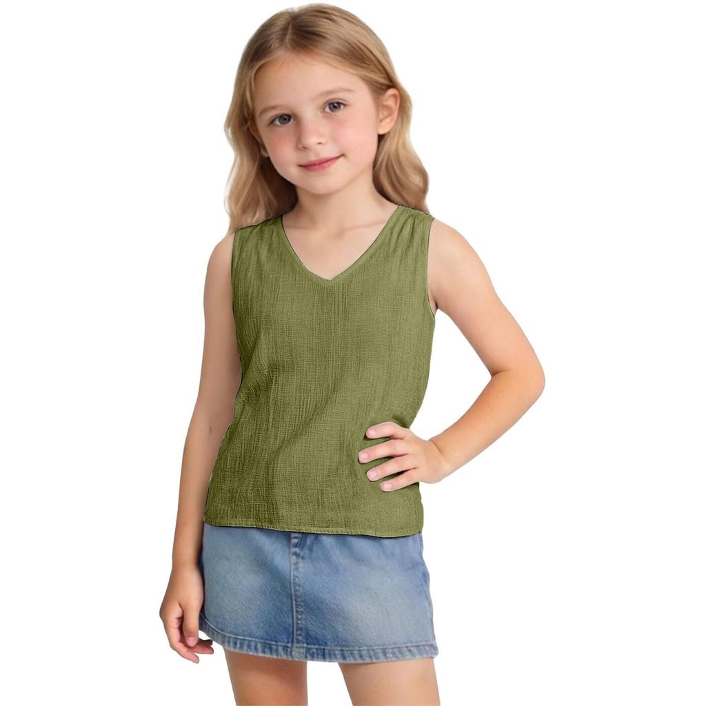 Lockeres T-Shirt für Kinder: Lässiges ärmelloses Mädchen-Tanktop
