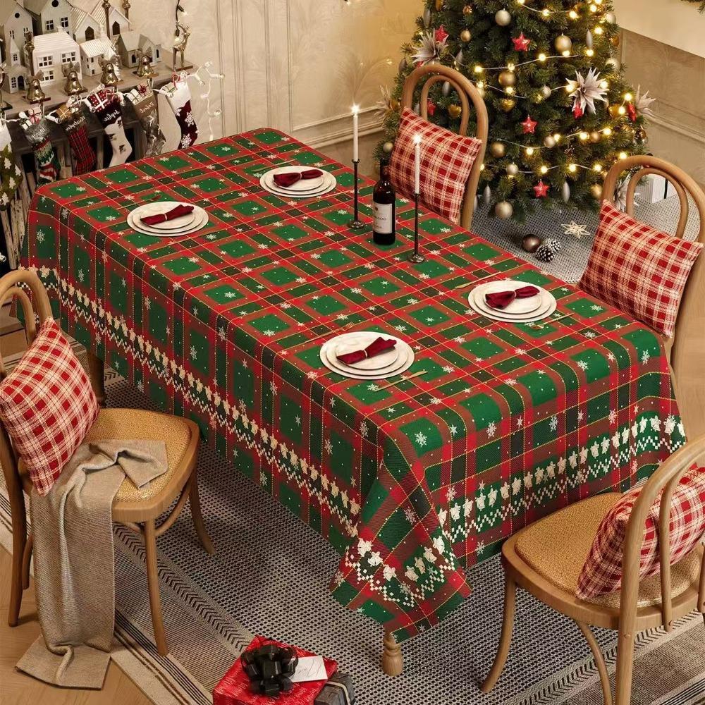 Festive Christmas Tablecloth for Dining Table Holiday Decor Home Party Theme Cover