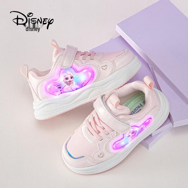 Marken Leuchtende Wasserdichte Leder Cartoon Prinzessin Schuhe für Mädchen, Modische Low-Top Sneaker für Frühling/Herbst 2025