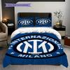 Emblema Inter Milan Sfondo Vivace Set da Tre Pezzi (1 * copripiumino + 2 * federa, senza nucleo) Set biancheria da letto regalo di Natale compleanno