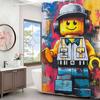 Cartoon Abstract Fun Various Occupations L-Legos Shower Curtain, Bathroom Decorative Shower Curtain, Waterproof Shower With Hook