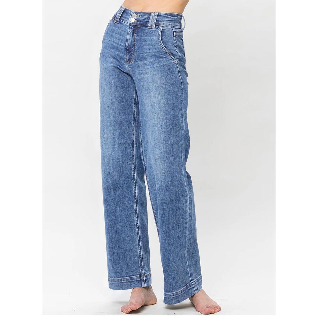 Jeans For Women Wide Leg High Waisted Stretchy Straight Leg Jean With Pockets