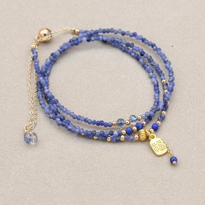 2MM Drie Laags Onyx Kralen Armbanden Ketting Dubbel Doel Boheemse Kristal Kralen Bedel Armband Handgemaakte Dames Sieraden