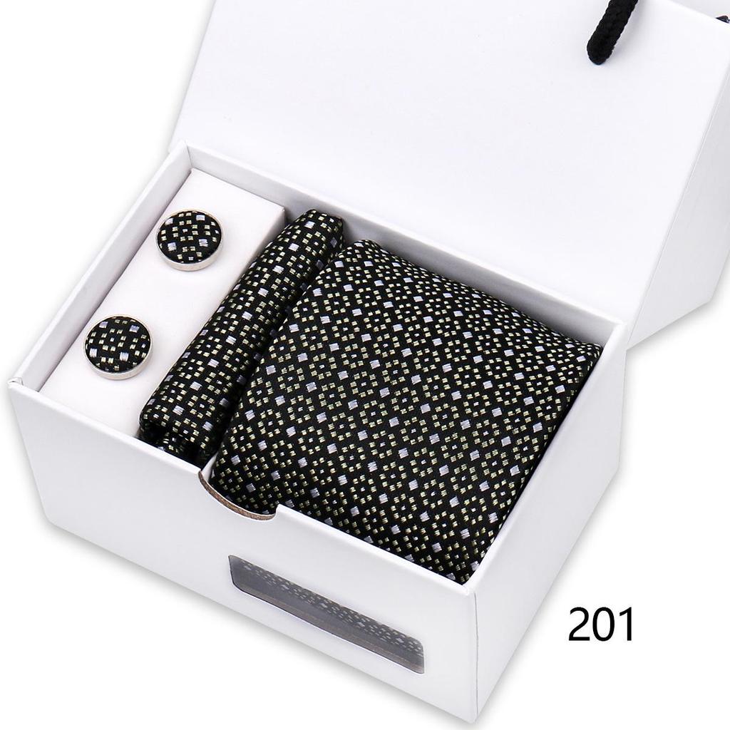 Men's High-End Polyester Tie & Pocket Square Set for Weddings and Formal Wear