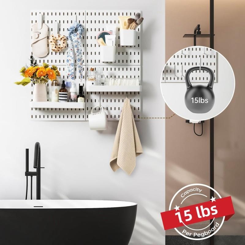 A03F-Wall-Mounted Multi-Functional Kitchen Storage Rack-No-Drill Plastic Design For Spices And Utensils Holder
