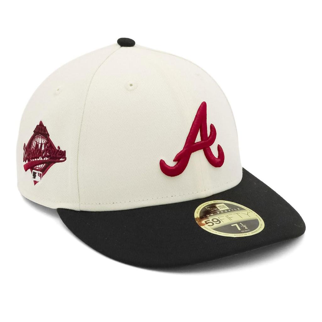 New Era LP 59FIFTY Cap MLB Atlanta Braves ATL White with Side Exclusive to and Also a stylish streetwear brand hat with a low profile and side Perfect