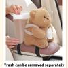 Car Mounted Tissue Box 2 In 1 Cartoon Plush Doll Auto Armrest Box Paper Drawer Storage Car Trash Can Tissue Holder
