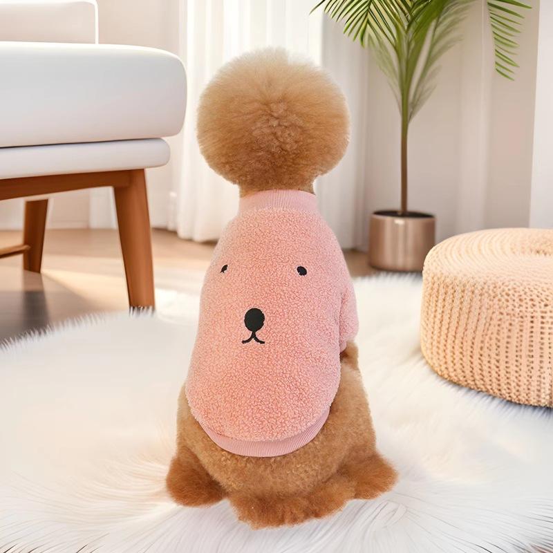 New pet clothes teddy fleece outer layer contains fleece double-layer warm hamster embroidery magic fight dog clothes