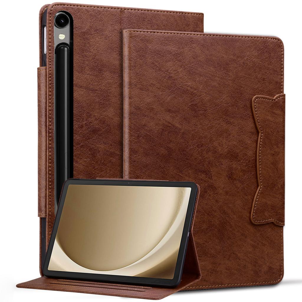 For Samsung Galaxy Tab S9/Tab S10 FE/S9 FE/Tab S8/Tab S7 Case Leather Tablet Cover with Card Pocket
