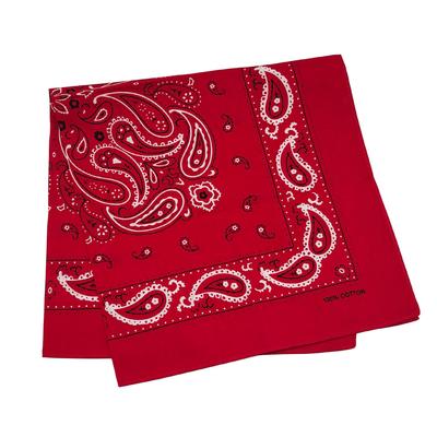 Trifong Bandana Röd 100% Bomull Vuxen Man Paisley Mönster Bomullshandduk Stor Bandana Unisex 55cm x 55cm
