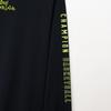 Champion Long Sleeve Black X Yellow Round Odor Quick Graphic Logo Print Men's T-Shirt, C3-CB425, Green, Neck, Antibacterial, Resistant, Drying,