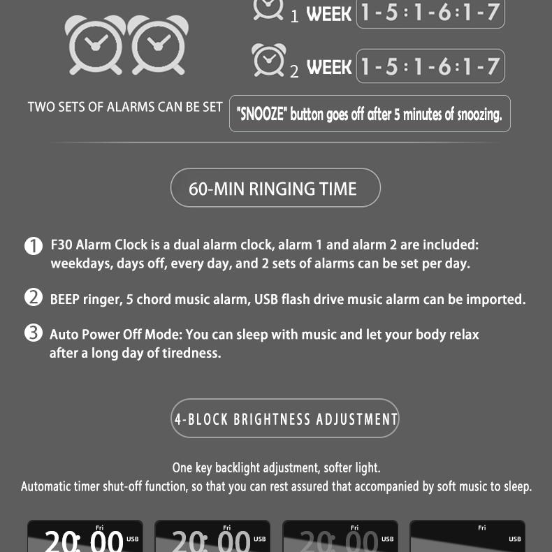 Alarm Clock Bluetooth Speaker Tablet Mobile Phone Stand Rotation Lifted Folding Portable Charging Bank LED Colorful Lights U Disk Player