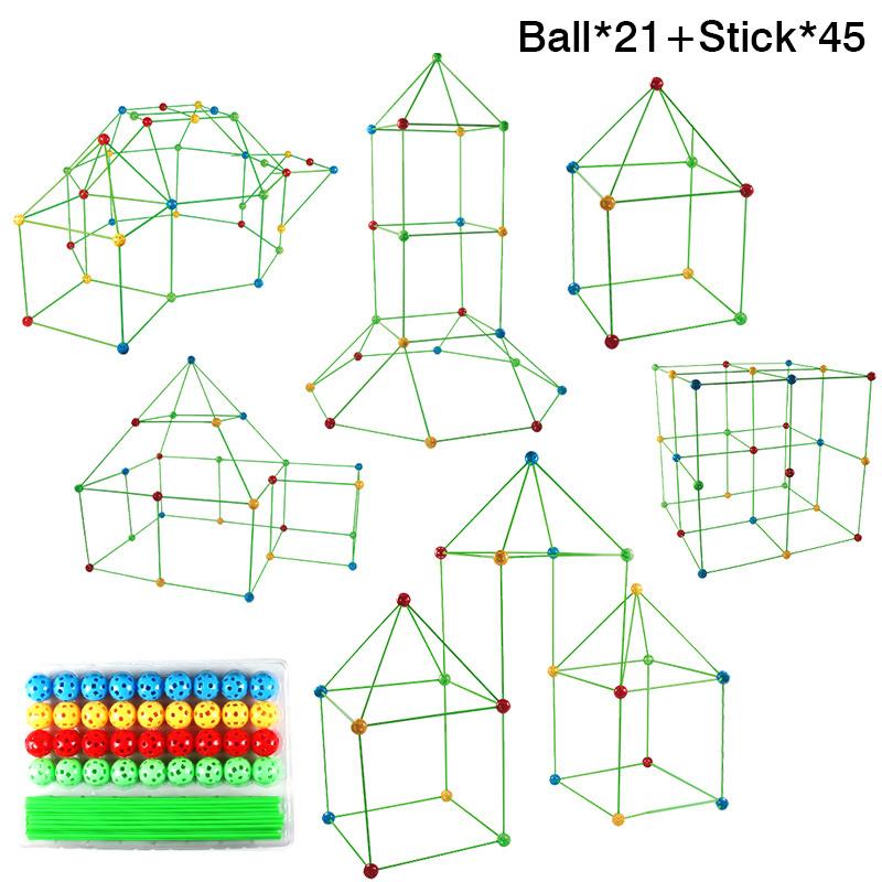 New Creative Fort Building Blocks Indoor Tent Brick Kit Children's Diy Ball Games Educational Toys For Children