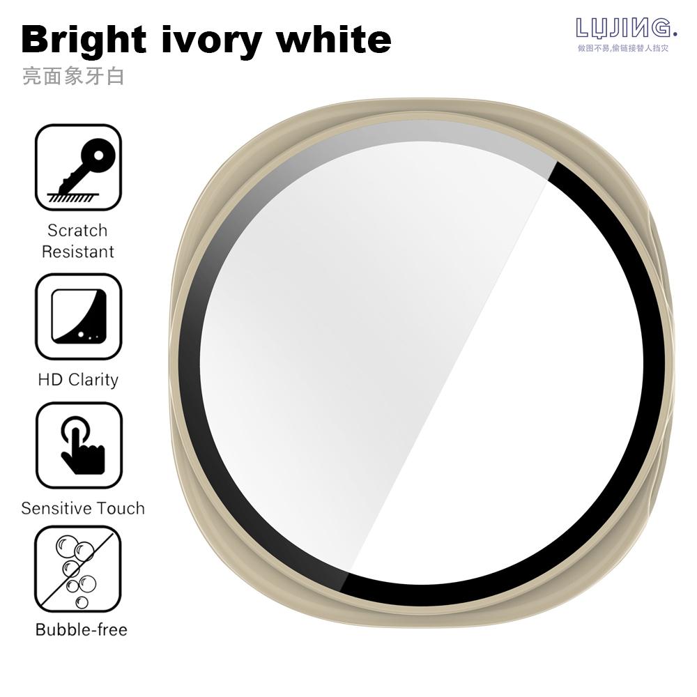 Vidrio+Funda para Samsung Galaxy Watch 8 Classic 46mm 40mm 44mm Protector de Pantalla de Vidrio Templado y Parachoques Protector de PC Duro Accesorios