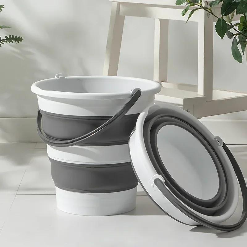 5/10/15L Faltbarer Angeleimer Haushaltsreinigung Moppeimer Tragbarer Eimer Picknick Camping im Freien Zusammenklappbar Platzsparend