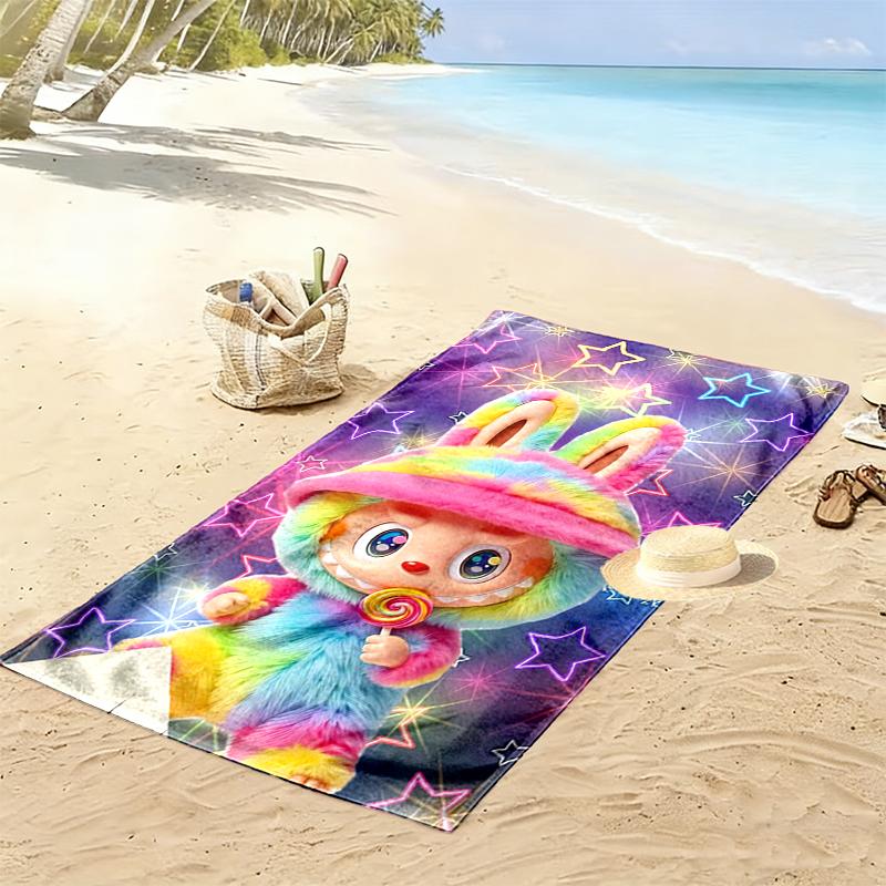 1pc LABUBU Beach Towel, Multi-functional Beach Towel for Outdoor Activities Beach Swimming and Travel