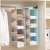 Organizador de armário multicamadas com fita de fixação Oxford Cloth Home Dormitório Underware Organizador para banheiro